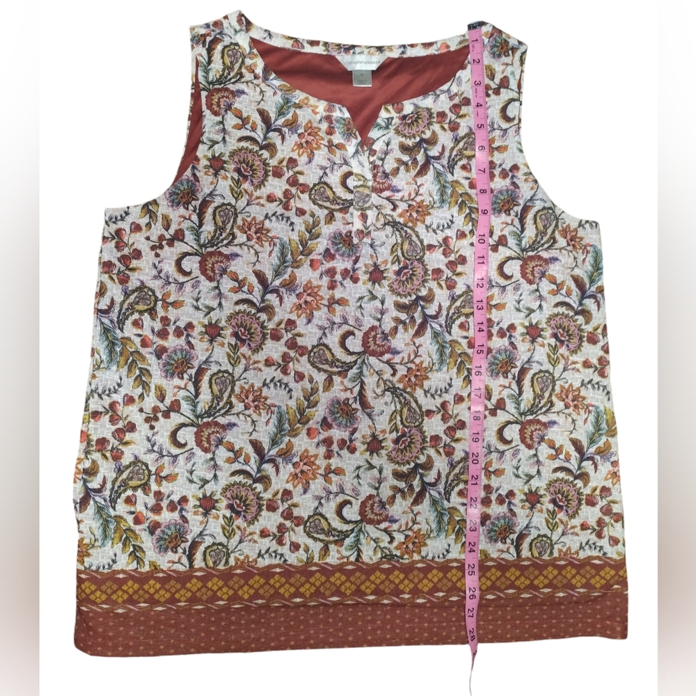 Women's sleeveless floral blouse tank top size xl uses